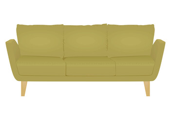 Brown  sofa bed. vector illustration