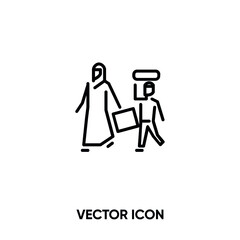 Refugee vector icon. Modern, simple flat vector illustration for website or mobile app.Immigrant or migrant symbol, logo illustration. Pixel perfect vector graphics	