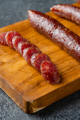 Lap cheong or chinese sausage are dried pork sausages that look and feel like pepperoni but are much sweeter. In southwestern China, sausages are flavored with salt, red pepper and wild pepper.