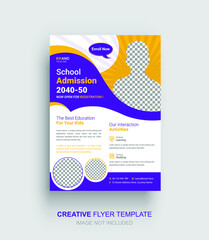 Kids Education Flyer - Kids Back to School Education Admission Flyer Poster Layout Template - Back to School Flyer - School Admission Flyer Template - Education Flyer and Poster