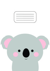 Notebook cover Composition book template Cover Koala