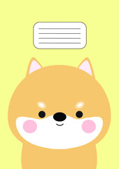 Notebook cover Composition book template Cover  Shiba Inu