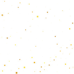 Yellow Stars Symbol. Gold Texture Banner. Orange Confetti Anniversary. Golden Falling Invitation Glitter Modern. Celebration Card. Starry Holiday. Sparkling Banner.