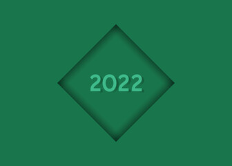 New Year. Number 2022 on a green background. Vector graphics.