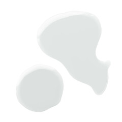 Cosmetic serum transparent gel smear or drop isolated on white background. Swatch texture
