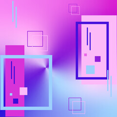 abstract background in pink and blue tones with geometric shapes