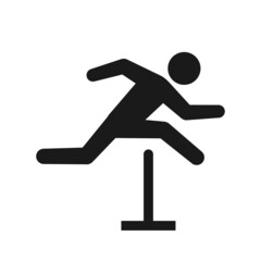 Person Jumping Over Hurdles silhouette icon. Clipart image isolated on white background - 451242920