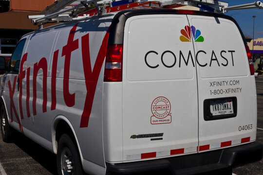 Comcast Service Vehicle. Comcast is a Multinational Mass Media Company.
