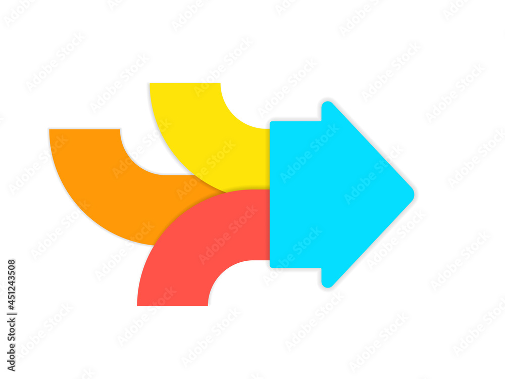 Canvas Prints three arrow merging icon. clipart image isolated on white background