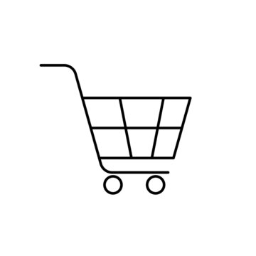 Shopping cart outline icon. Clipart image isolated on white background