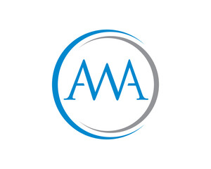 AWA initial with 2 circle icon design logo element template - obrazy, fototapety, plakaty