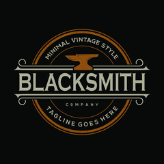 Fototapeta premium blacksmith or welding logo design vintage 