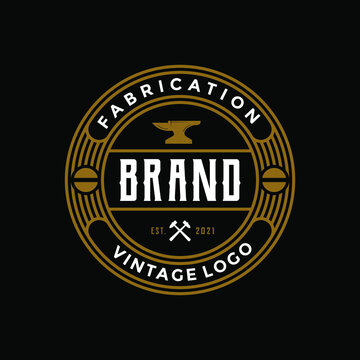 blacksmith or welding logo design vintage 