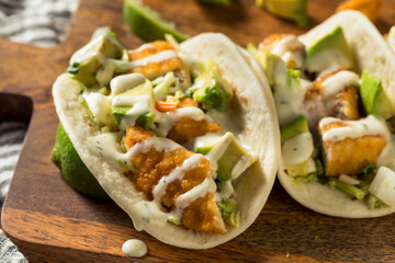 Homemade Fried Chicken Tacos