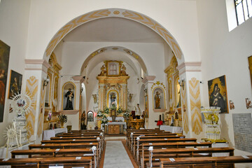 Interior of a church in Aliano, old village in Basilicata region, Italy.