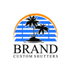  palm shutter logo design inspiration