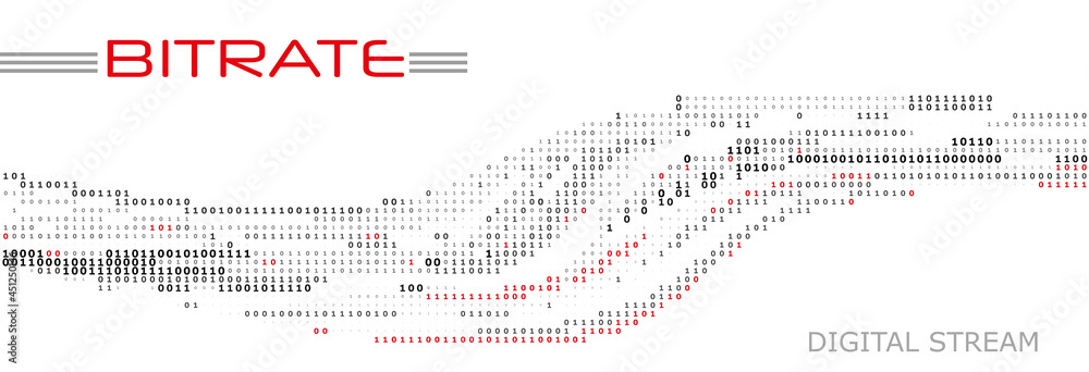 Aufkleber Bitrate, digital stream. Vector graphics with binary code