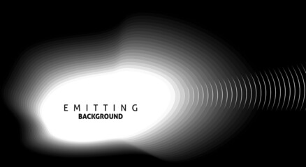 Black and white emitting background with grayscale gradation