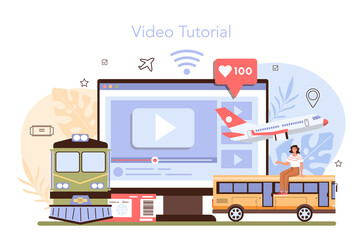 Trip booking online service or platform. Buying a ticket for plane