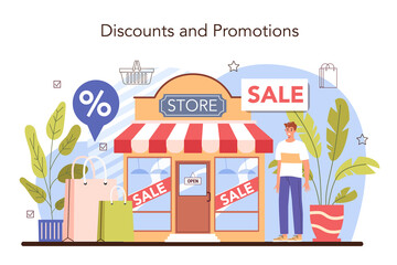 Commercial activities process. Discount, promotion and loyalty