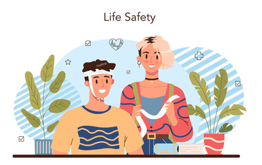 Healthy lifestyle class. Idea of life safety and health care education