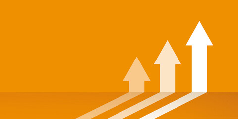 水平から垂直に上がる上昇矢印