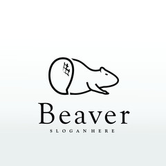 beaver logo design concept - obrazy, fototapety, plakaty