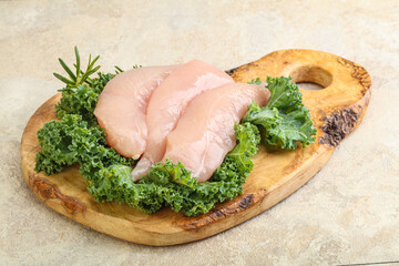Raw small chicken fillet for cooking