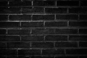 Abstract dark brick wall texture background pattern, Empty brick wall surface texture.