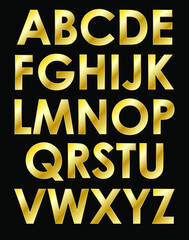 Gold Alphabet Font - Letters	