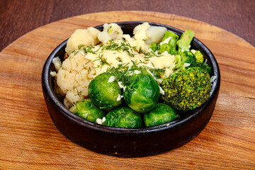 Steamed cabbage mix - cauliflower and broccoli