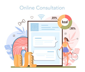 Weight loss online service or platform. Idea of fitness and healthy diet