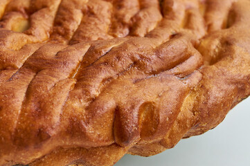 Baked apple pie  close up