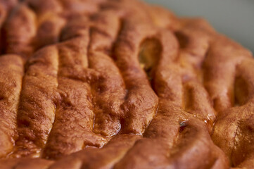 Apple pie bakery close up