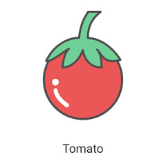 simple red tomato icon vector illustration