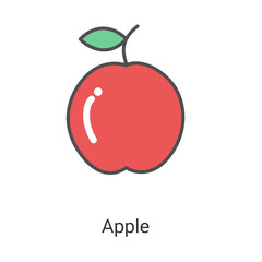 simple red apple icon vector illustration