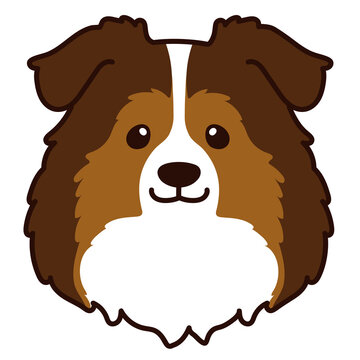 recommend clip art: Outlined simple Shetland Sheepdog front head