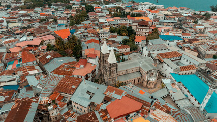 Fototapeta na wymiar Aerial view of Zanzibar Island in Tanzania.
