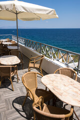 structures and sea view on Daskalio gulf in Keratea in Athens in Greece