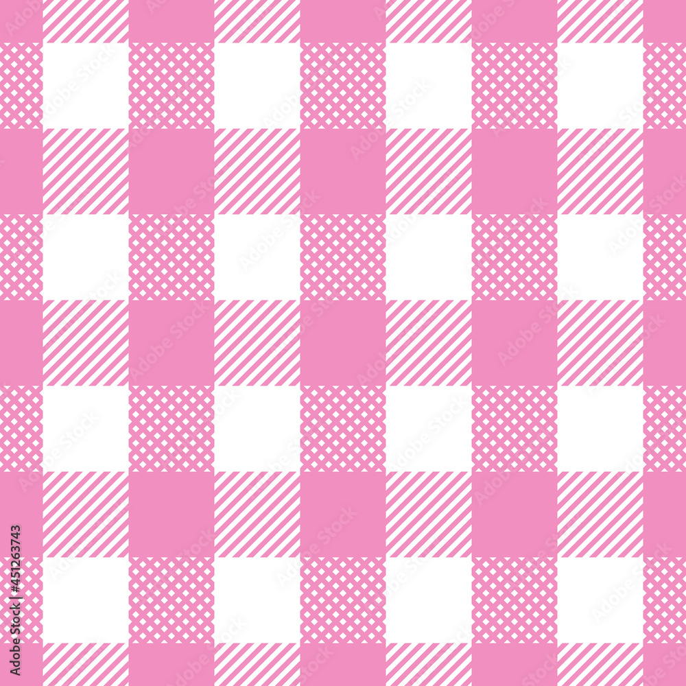 Poster square pastel pink checked design for pattern and background