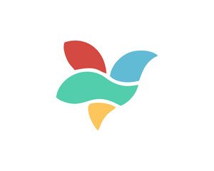 Origami abstract shape bird logo design icon template