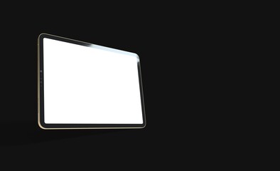 Fototapeta premium Photo Black tablet computer with blank 3d black background