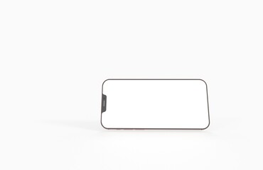 Modern glass smartphone hanging over the table