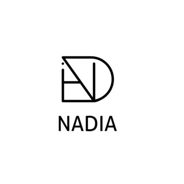 Nadia's initials logo, simple elegant name logo