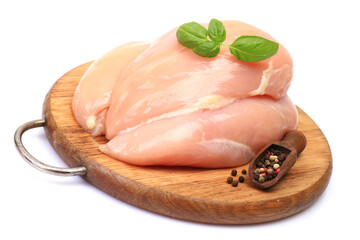 Chicken meat on a white background