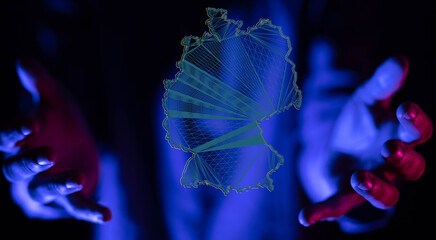 Abstract of germany map network, internet and global connection concept