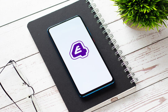 Assam, india - June 21, 2021 : E4 tv logo on phone screen stock image.