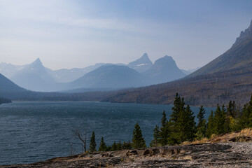 Sun Point at St. Mary Lake, Glacier National Park, Montana, USA