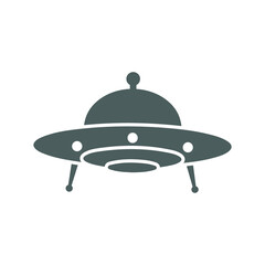 Ufology, science icon. Gray vector graphics.
