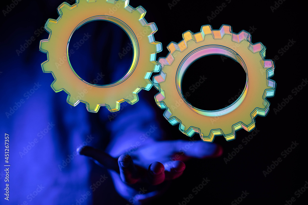 Poster gear technology setting concept background